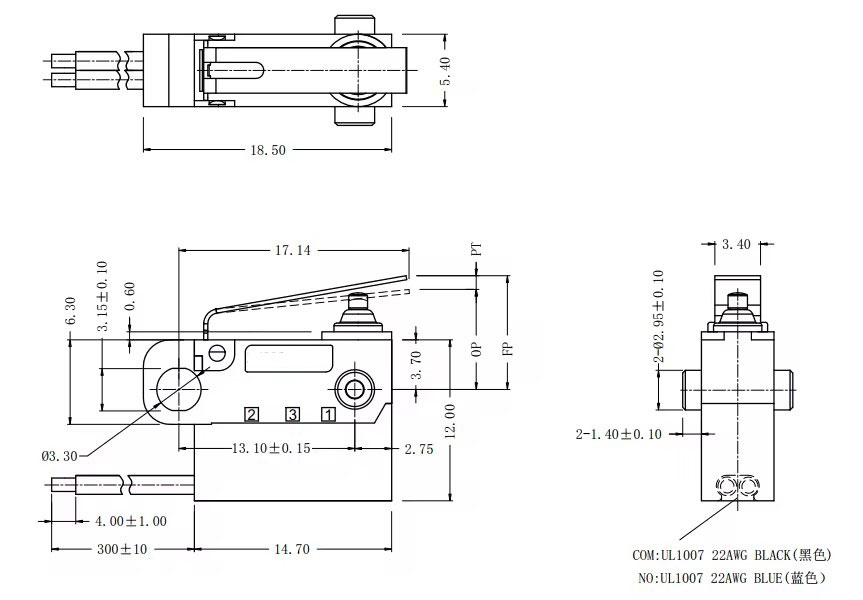 sealed micro switch drawing